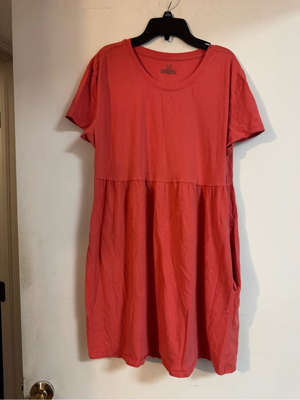 Jasmine & Ginger Coral-Pink Short Sleeve Mini Dress